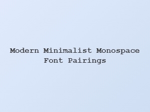 Modern Minimalist Monospace Font Partnerships